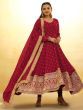 Fascinating Red Embroidered Georgette Wedding Wear Salwar Suit