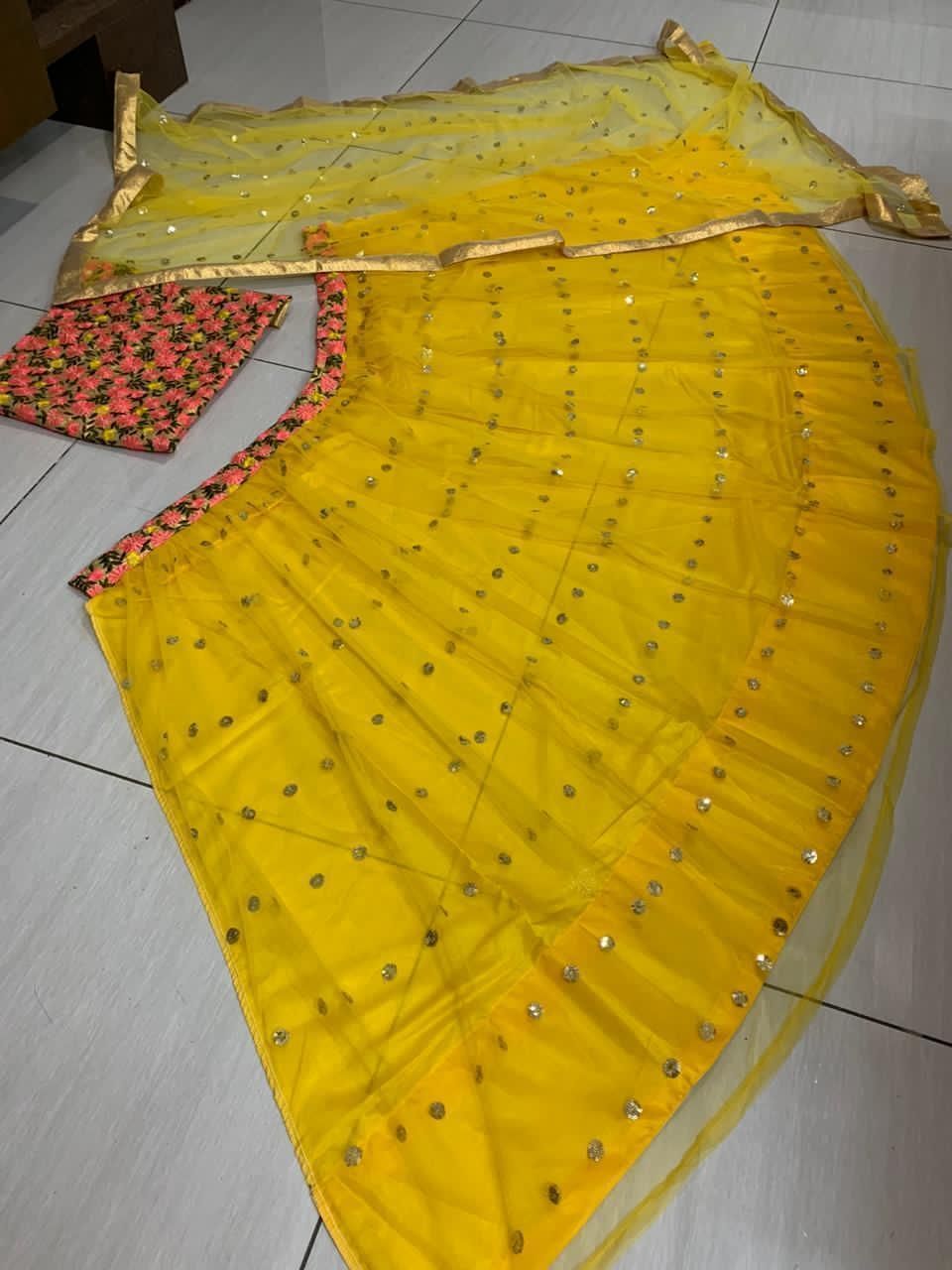 Buy Yellow lehenga for haldi function Online at EthnicPlus for ₹1749